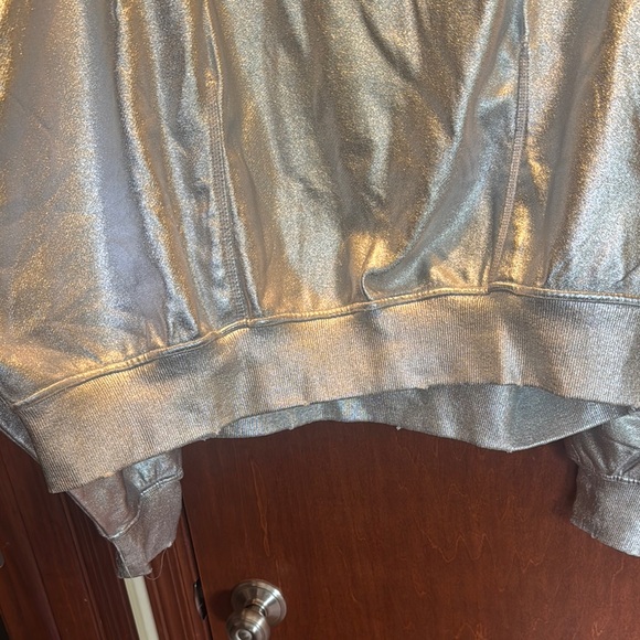 Free People Shiny Silver Oversized Pullover - Picture 4 of 8